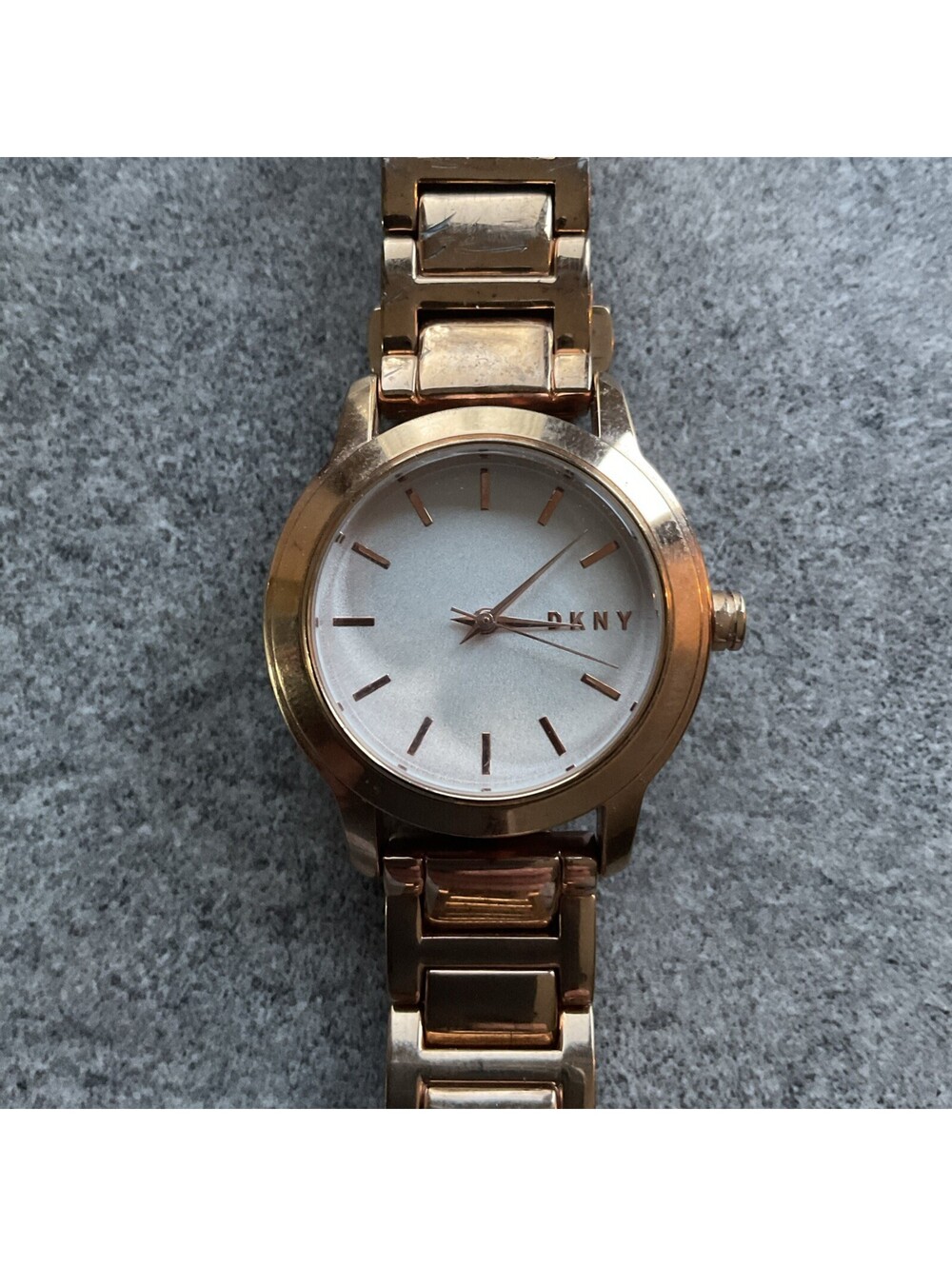 DKNY Womens Watch NY2010 32mm Rose Gold Tone Case And Band B-W
